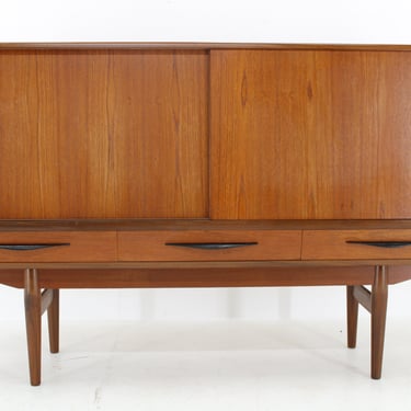 1960s Danish Teak Highboard ,Restored / Mid-century / Vintage Cabinet / Brown Colour / 