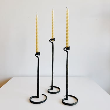 Set of 3 Hand Forged Candle Holders