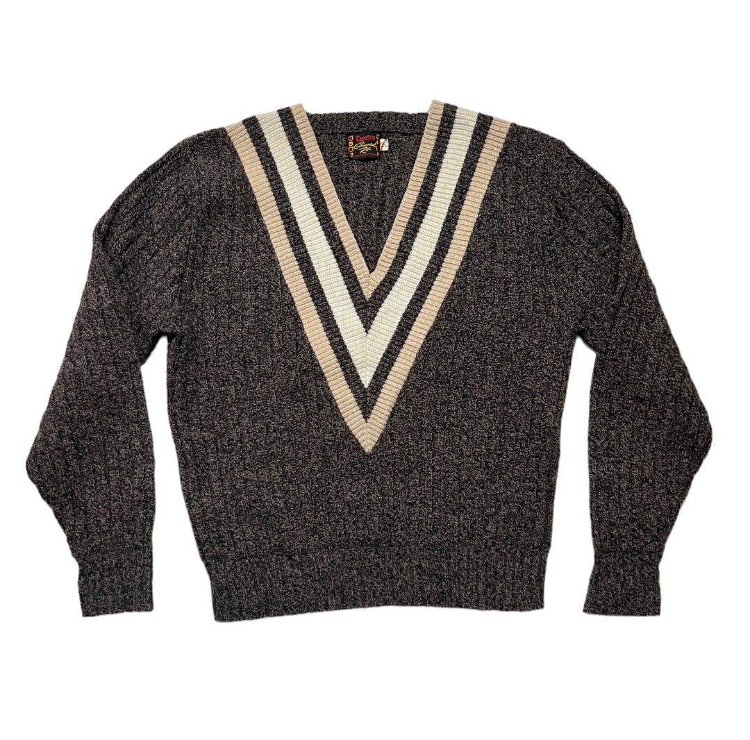 60s〜 vintage Vネックニット　virgin wool100% lg3x
