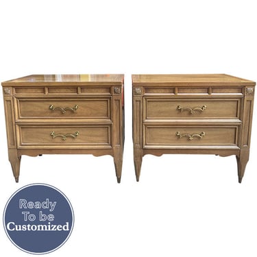 25" Unfinished 2 Drawer American Of Martinsville Vintage Nightstand Set of 2 #08773