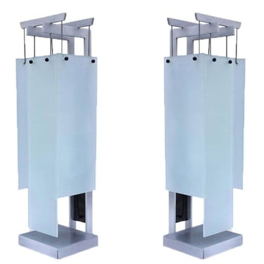 George Kovacs Architectural Aluminum Table Lamp - Pair 