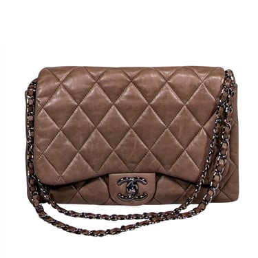 Chanel - Light Brown Quilted Leather Flap Bag