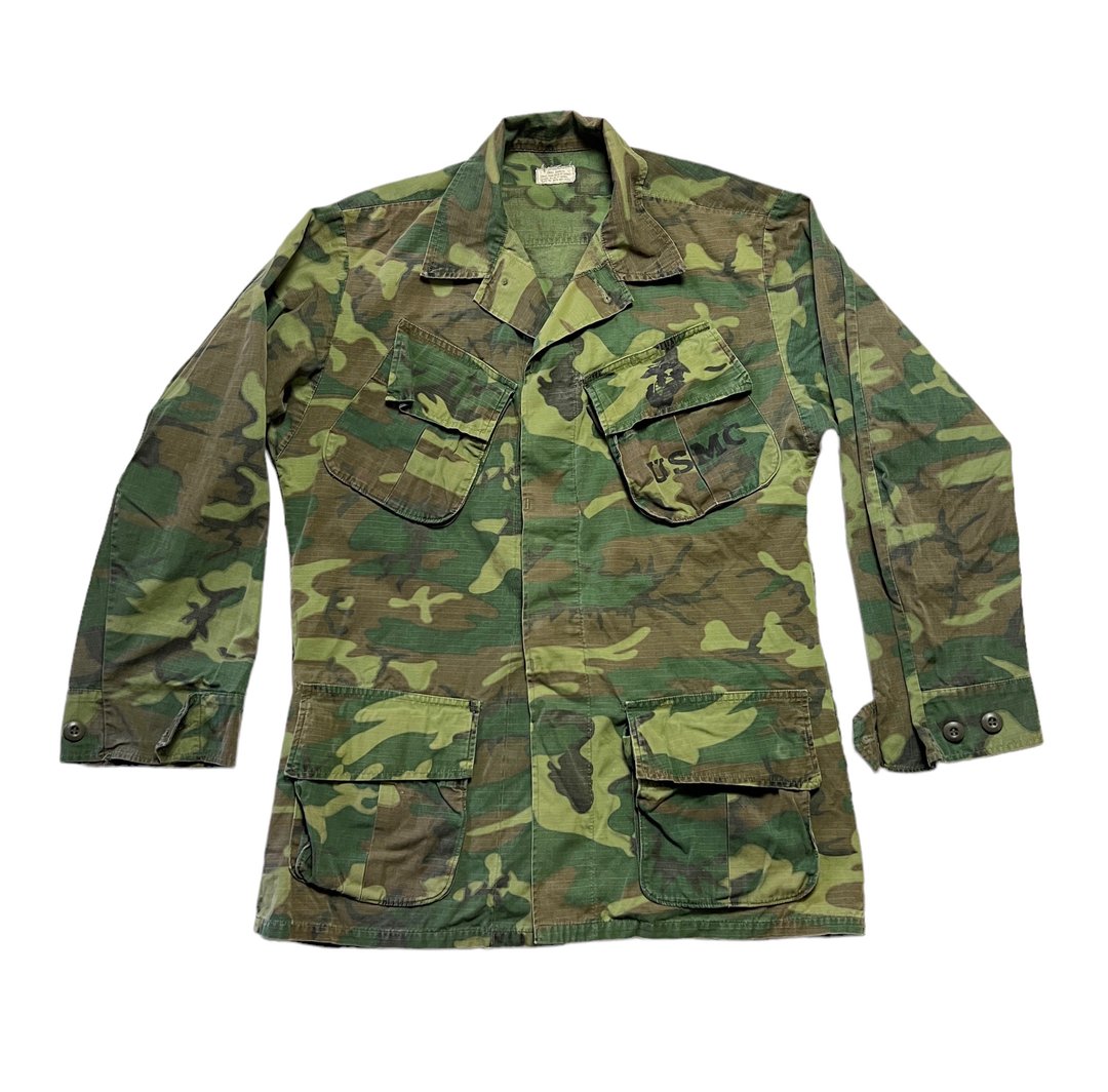 Vintage 1970s Vietnam War ERDL Rip-Stop Camouflage Poplin Shirt ...