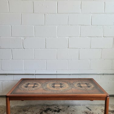 Mid Century Danish Tile Top and Teak Coffee Table