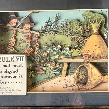 Crombie Rules of Golf Rule 7 VII “A ball must be played wherever it lies” | Framed Vintage Golf Print | Shadow Box Cut Out Picture Golf Gift 