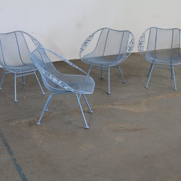 Set of 4 Mid Century Danish Modern Woodard Sculptura Satellite Lounge Chairs 