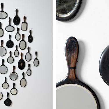 Collection of (35) Black Hand Mirrors