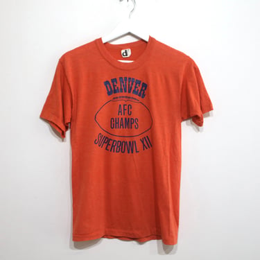 Denver BRONCOS orange & blue authentic VINTAGE 1977 AFC champions t-shirt -- size smalls 