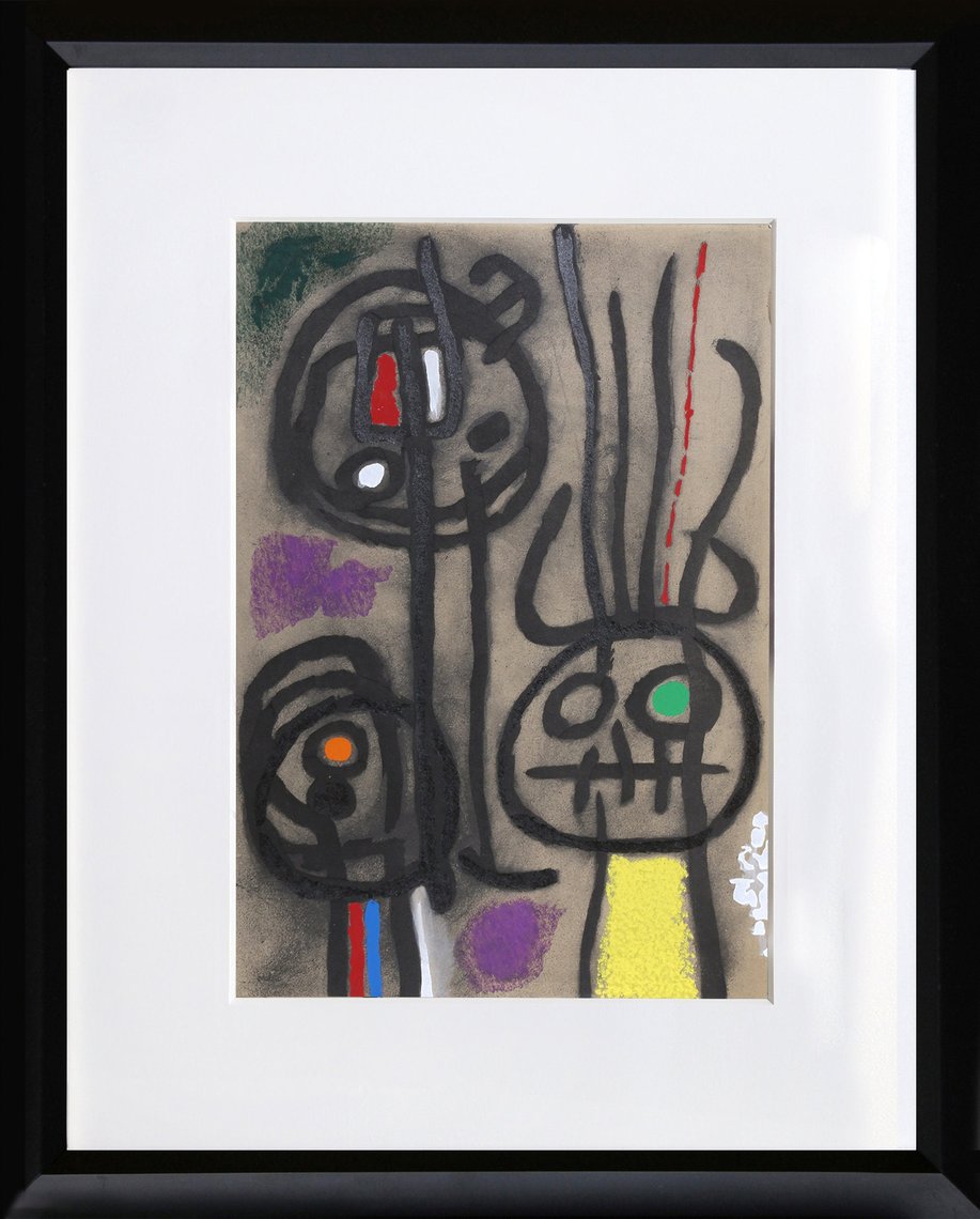 Joan Miro (After), Cartones 17: Personnage et Oiseau, Lithograph ...