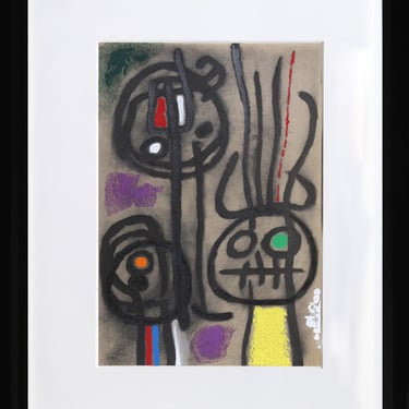 Joan Miro (After), Cartones 17: Personnage et Oiseau, Lithograph 