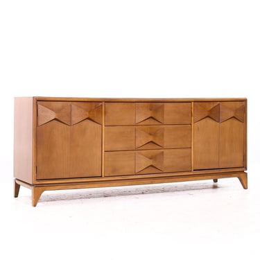 Broyhill Brasilia Style Mid Century Walnut Lowboy Dresser - mcm 