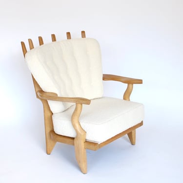 Guillerme et Chambron French Blonde Oak Petite Repos Lounge Chair Votre Maison