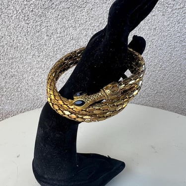 Vintage bracelet wrap golden mesh snake serpent theme OS 