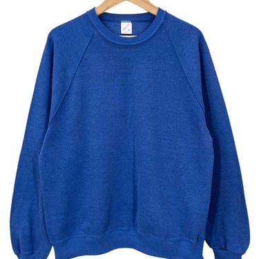 Vintage 80’s Faded Blank Blue Raglan Sweatshirt L/XL