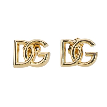Dolce & Gabbana Gold Earrings With Dg Logo In Silver Plated Brass Woman