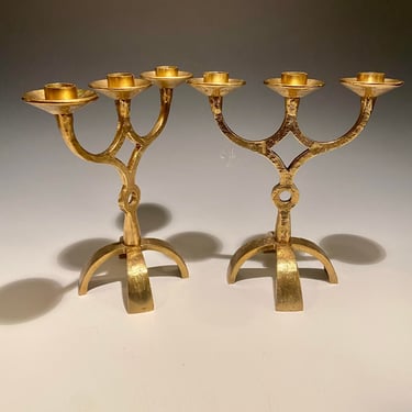 Vintage- Scandia Present Sweden Metal Candlesticks Solid Brass 