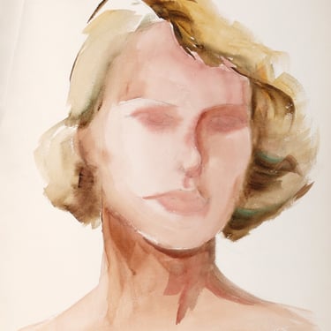 Blonde Woman by Eve Nethercott, Watercolor, c.1960 