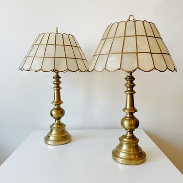 Capiz Shade Brass Lamp