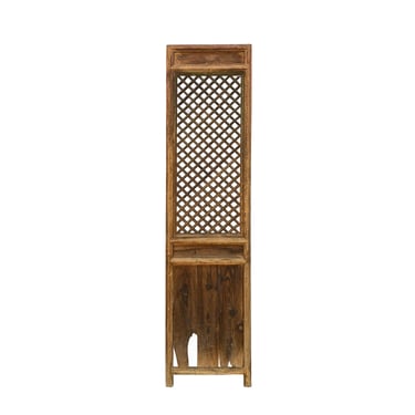 Chinese Old Rustic Bold Geometric Open Pattern Wall Tall Panel Divider cs7298E 