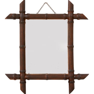 Vintage Faux Bamboo Mirror Small