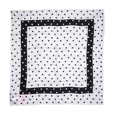 Kate Spade - White & Black Polka Dot Silk Scarf