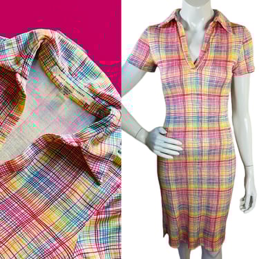 Diane Von Furstenberg Rainbow Silk Collared Dress