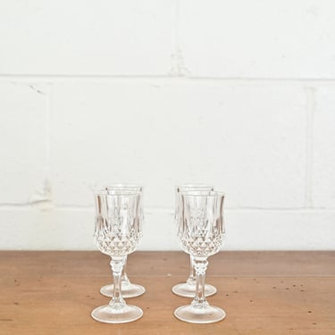 vintage french cut crystal wine glasses i