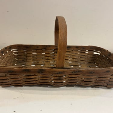 Shallow One Handle Wicker Flower  Basket