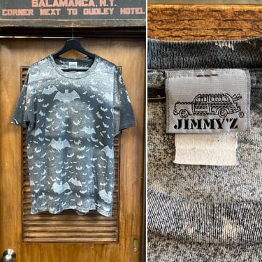 Vintage 1980’s Jimmy’Z Bat Batman AOP All Over Print Goth New Wave Skate T-Shirt, 80’s Tee Shirt, Vintage Clothing 