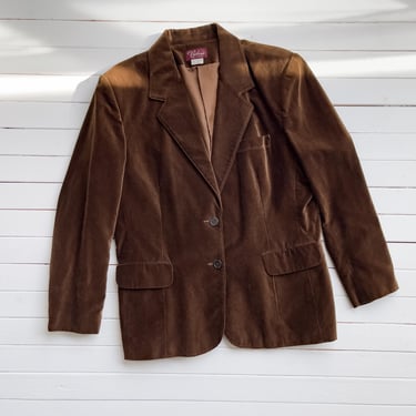 brown velvet jacket 70s 80s vintage velvet blazer 