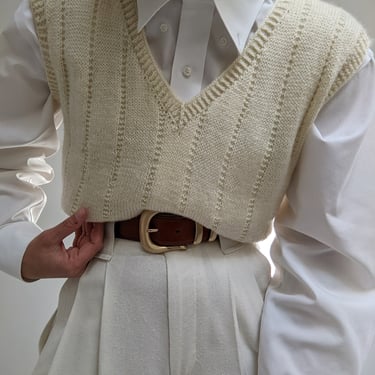 Vintage Cream Knit Sweater Vest