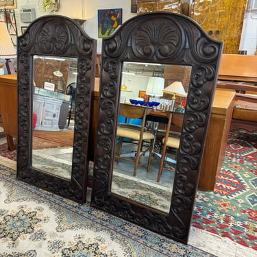 Pair Carved Mexican Framed Mirrors