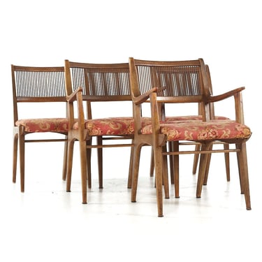 John Van Koert for Drexel Mid Century Walnut Dining Chairs - Set of 6 - mcm 