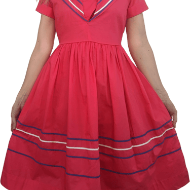 60s Red White Blue Star Stripe Dress Xs Petit Or Girls