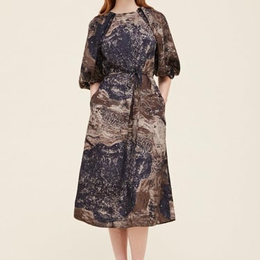 Grade & Gather - Blossom Sleeve Print Dress - Midnight
