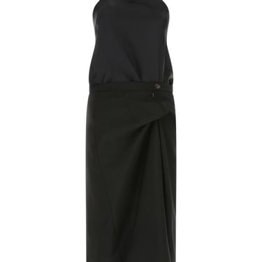 Maison Margiela Woman Black Silk And Wool Blend Dress