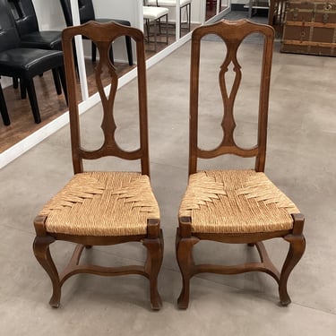 Pair Of Wicker Seated Chairs