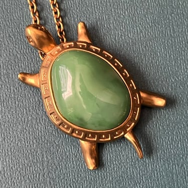 jelly belly turtle brooch vintage Avon pin pendant necklace 