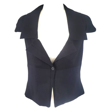 NEW! Women's Black Crop Vest Moloko Spain High Fashion Street Wear Size 8 