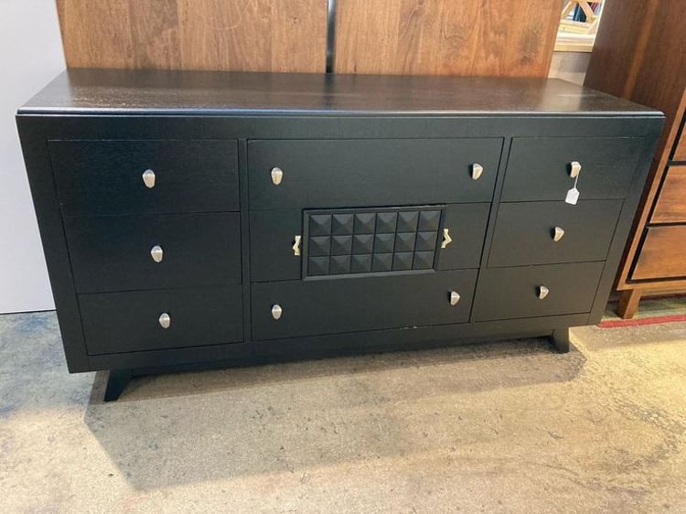 Black painted mid century awesomeness! 9 drawer dresser 61.5” x 20” x 32” Call 202-232-8171 to purchase