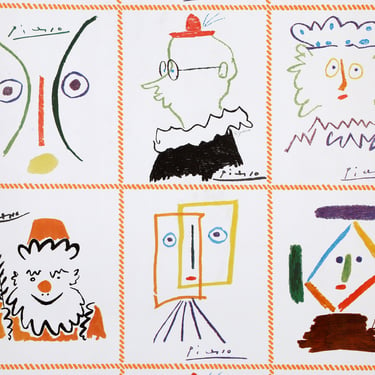 Pablo Picasso, Portraits, Screenprint Wallpaper 