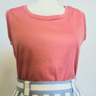 Vintage 1970's Judy Bond Dacron Polyester Pink Sleeveless Top 