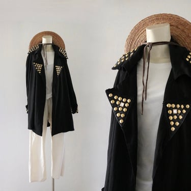 studded drape jacket - l 