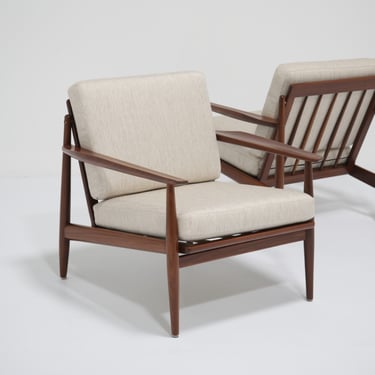 Vintage Pair of Danish Teak Lounge Chairs by Arne Vodder for Glostrup, 1950s.