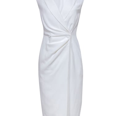 Reiss - White Sleeveless Padded Shoulder Blazer Dress Sz 4
