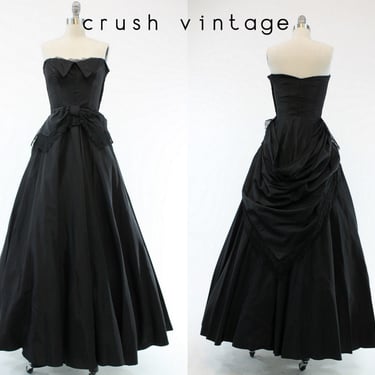1940s Fred Perlberg dress | peplum party gown | xs 
