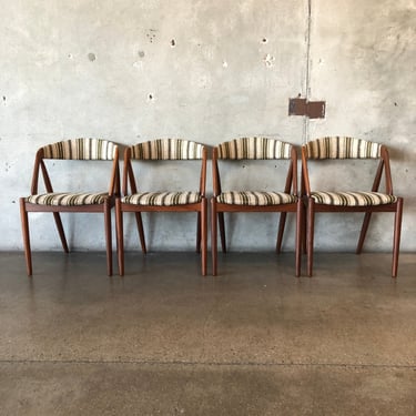 Set or Four Mid Century Walnut Dining Chairs