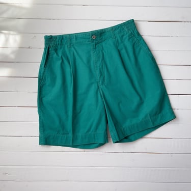 high waisted shorts 90s vintage Dockers kelly green khaki cotton pleated trouser shorts 