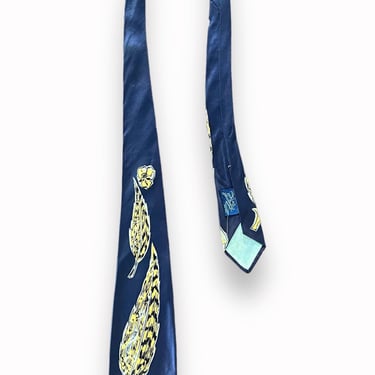 Vintage 1940s/1950s TOWNCRAFT DELUXE Necktie ~ Art Deco / Rockabilly / Swing ~ Neck Tie / Cravat ~ Bellywarmer ~ Feather 