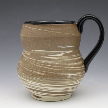 Mug - Angle Style - Mixed Clay Swirl with Black 